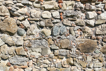 Steinmauer, Steinmix, beige, grau