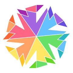 abstract geometric rainbow six sided polygon-6a1