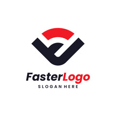 Abstract speedometer logo template design concept. Speed and fast logo vector.