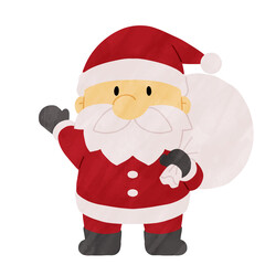 クリスマス　サンタクロース　水彩風