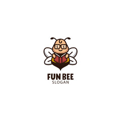 Fun bee logo design template