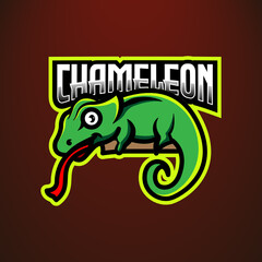Chameleon e-sport logo design template