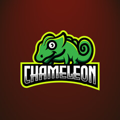 Chameleon e-sport logo design template