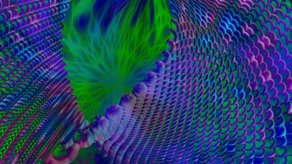 Abstract textured fractal neon background.