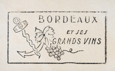 post letter mail brief stempel frankreich france französisch french vintage retro alt old slogan...
