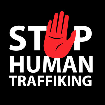 STOP human traffiking poster. Clipart image