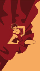 Obraz na płótnie Canvas dynamic flamenco dancer