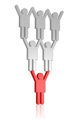 ein Mensch trägt viele andere