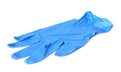 Protective glove isolated on white. Medical item
