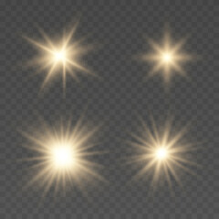 Light effect Bright Star. Bright flashes. Beautiful light on the translucent. Light for banners. Vector illustration EPS10