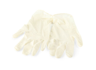 Pair of medical gloves isolated on white