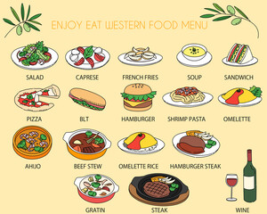 Western food menu line icon