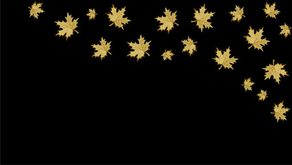 Black background, with autumn gold pattern