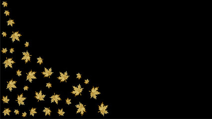 Black background, with autumn gold pattern