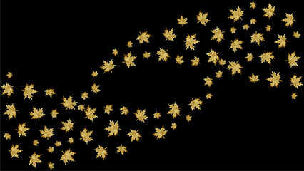 Autumn gold leaves pattern