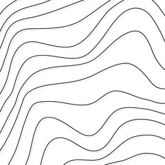 Distorted wave monochrome texture. Abstract dynamical rippled surface. Vector stripe deformation background.