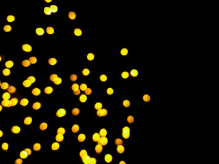 The golden side's or boke on a black background. Merry Christmas and happy New Year. Christmas background.