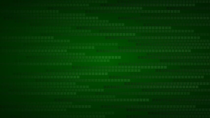 Abstract background of small squares or pixels in shades of dark green colors