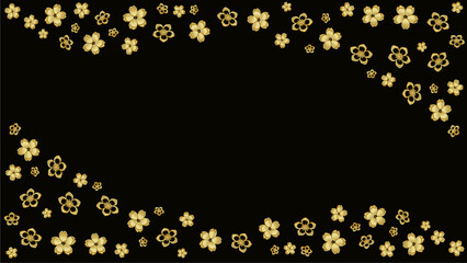 black background, with gold sakura design © indah