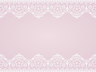 桜のレースのフレーム素材_和風イラスト