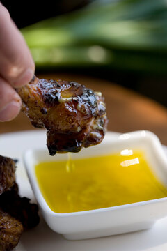 Chai flavored chicken wings and green garlic aioli