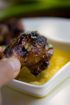 Chai flavored chicken wings and green garlic aioli