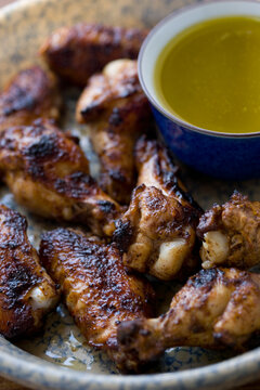 Chai flavored chicken wings and green garlic aioli
