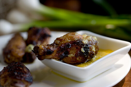 Chai Flavored Chicken Wings And Green Garlic Aioli