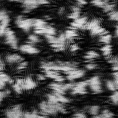 Seamless techno glitch tropical leaf RGB monitor noise. High quality illustration. Futuristic distorted signal computer screen failure. Red green and blue distortion texture effect.