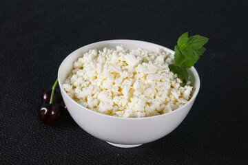 Fresh tasty curd in the bowl