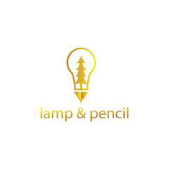 logo stationery, pencil illustration with color design, vector