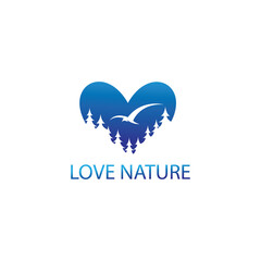 love nature logo simple color vector illustration  design