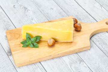 Parmesan cheese served basil and nuts