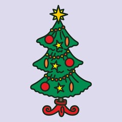 christmas tree and decorations