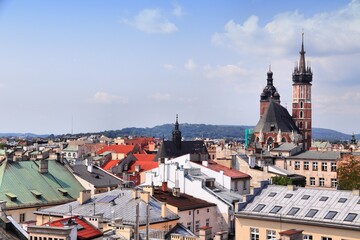Naklejka premium Skyline of Krakow, Poland