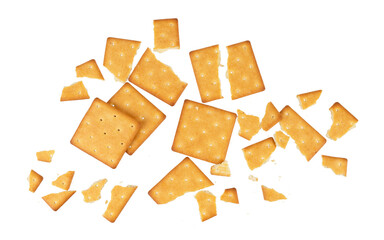Square group of cracker isolated on white background