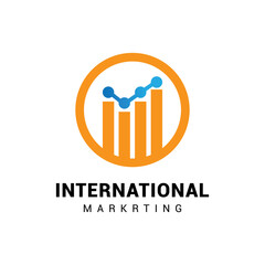 chart marketing arrow logo icon vector template.