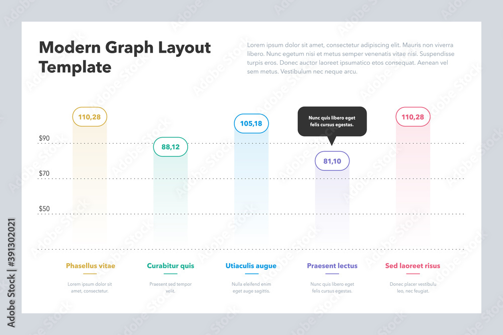 Poster Modern graph layout template with place for your content. Flat design, easy to use for your website or presentation.