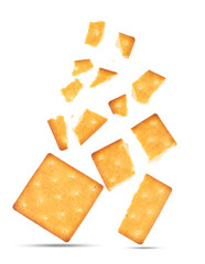 Square group of cracker isolated on white background