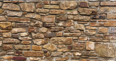 
Old wall of natural stone monastery of eighteenth-century Germany.