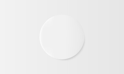 Vector illustration circle canvas frame with shadow on white wall.