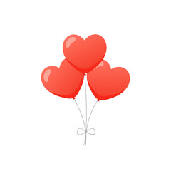 Obraz na płótnie Canvas Heart balloons isolated on white background. Balloon for valentine day. Birthday concept. Vector stock