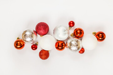 Christmas balls. New year. Flat lay