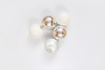 Christmas balls. New year. Flat lay