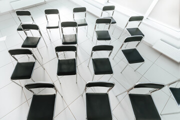 top view. empty bright conference room. photo with copy space