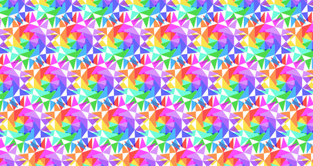 repetitive abstract geometric rainbow pattern-10j1a of the ten sided polygon-10j1