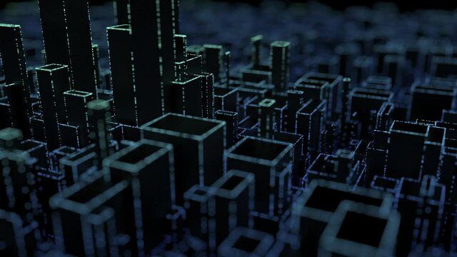 digital data network lines background city computer art 
