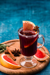 mulled wine with grapefruit