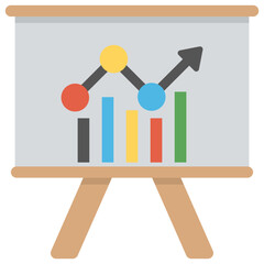 
A line graph analysis of business growth flat vector icon
