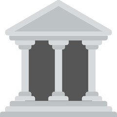 Obraz premium Bank building, bank exterior flat icon 
